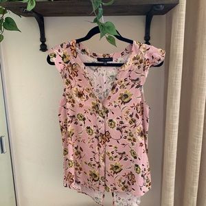 Sanctuary button blouse with mandarin collar